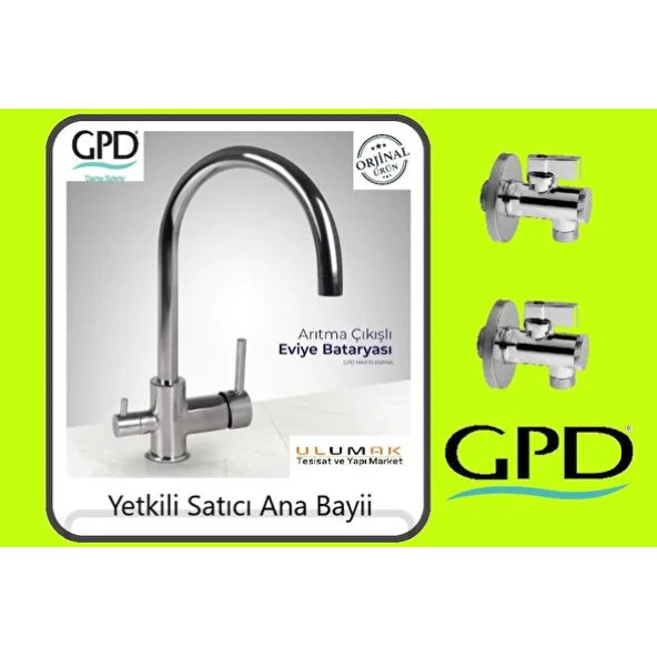Gpd MAR70 Eviye Bataryası Arıtma Çıkışlı Armatür Ve Filitreli Ara Musluk 2 Adet GPD ürün görseli 1
