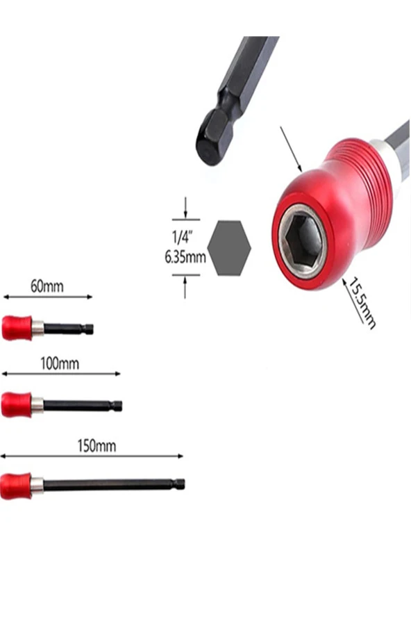 Transformacion 6 10 15 Cm 3 Lü Bits Uzatma Adaptörü Paketli Bits - Resim 3