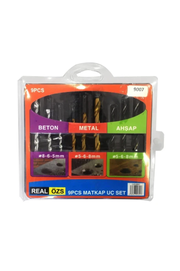 Real Çelik Duvar Ahşap Matkap Ucu 9 Lu Set ürün görseli 1