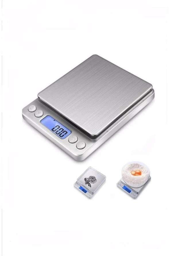 -2kg/0.1gr A Kalite Lüks Çelik Yapı Dijital Hassas Elektronik Mutfak Terazisi-tartısı ürün görseli 1