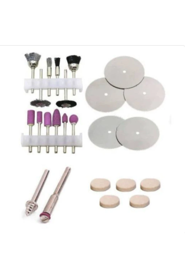 -24 Adet Mini Taşlama Zımparalama Fırçalama Seti Dremel Gravür Set ürün görseli 1