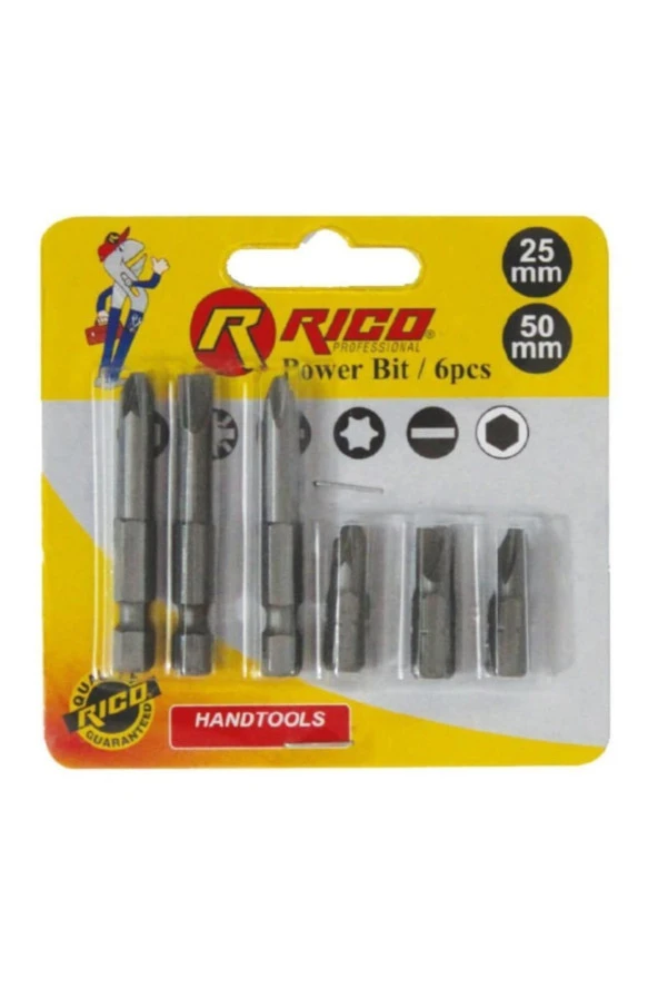 Rıco 6pc Bits Uç Seti 25 Mm - 50 Mm ürün görseli 1