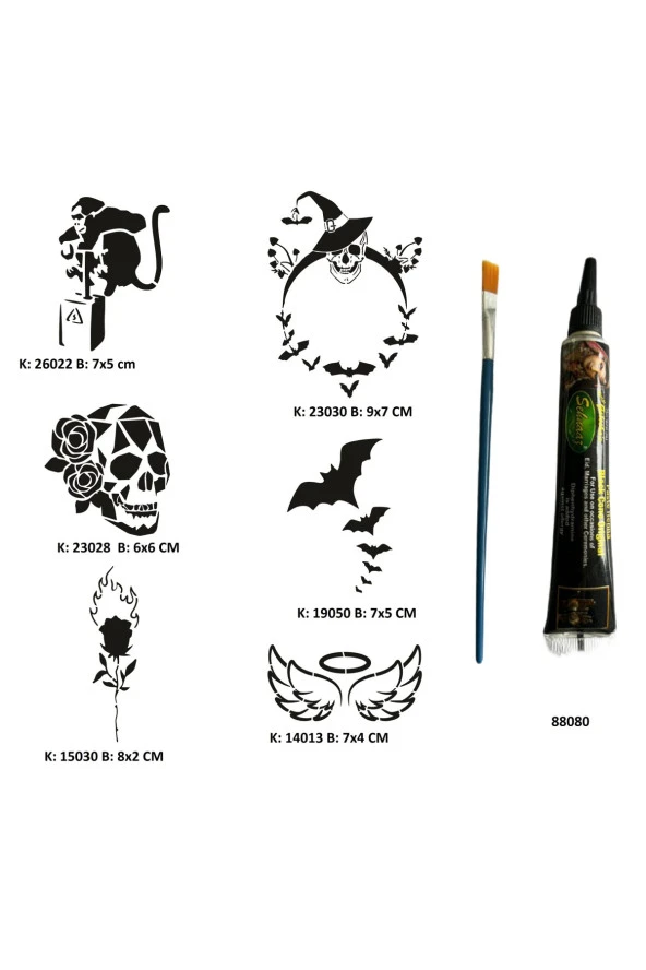 Sıradışı Hayatlar Tüp Kına ve Fırça hediyeli Tattoo Geçici Dövme Seti ürün görseli 1