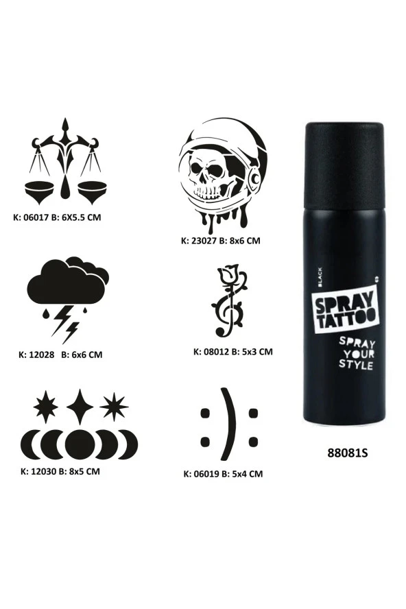 Gökyüzünün Adaleti Spray Tattoo Geçici Dövme Seti Dark Sprey Dövme Kiti ürün görseli 1