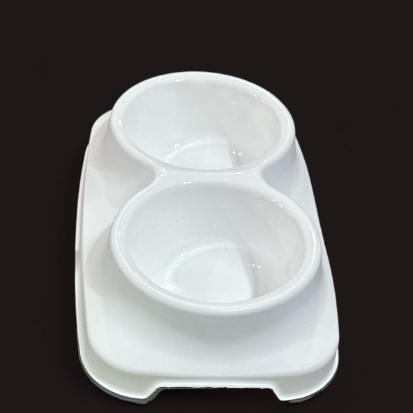 2 bölmeli 1 litre kedi köpek mama ve su kabı ürün görseli 1