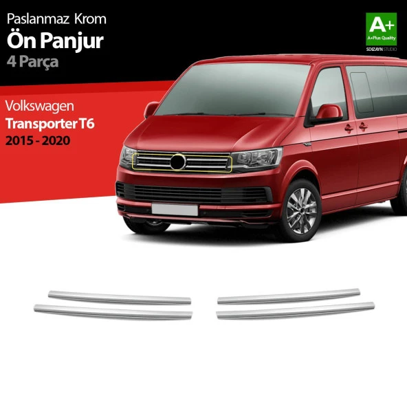 Volkswagen T6 Transporter için Krom Ön Panjur 4 Parça. 2015-2020 ürün görseli 1