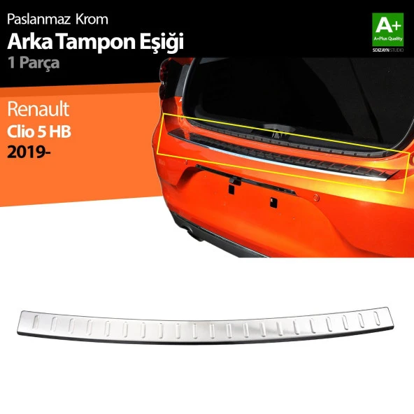 Renault Clio 5 için Krom Arka Tampon Eşiği 2019 Ve Üzeri ürün görseli 1