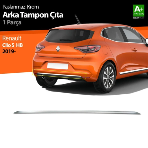 Renault Clio 5 için Krom Arka Tampon Çıtası 2019 Ve Üzeri ürün görseli 1