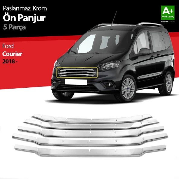 Ford Courier Krom için Ön Panjur 5 Parça. 2018 Ve Üzeri ürün görseli 1