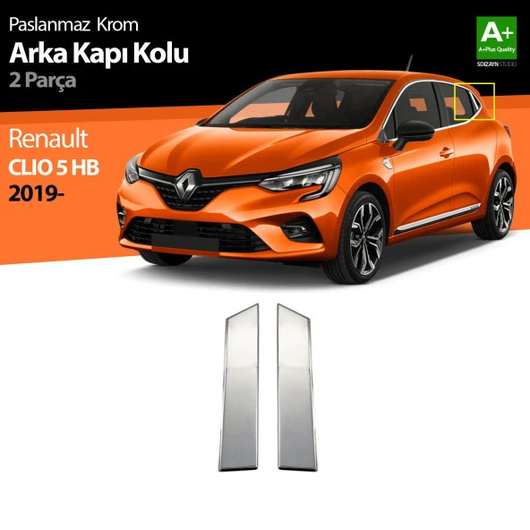 Renault Clio 5 için Krom Kapı Kolu Arka 2 Parça. 2019 Ve Üzeri ürün görseli 1