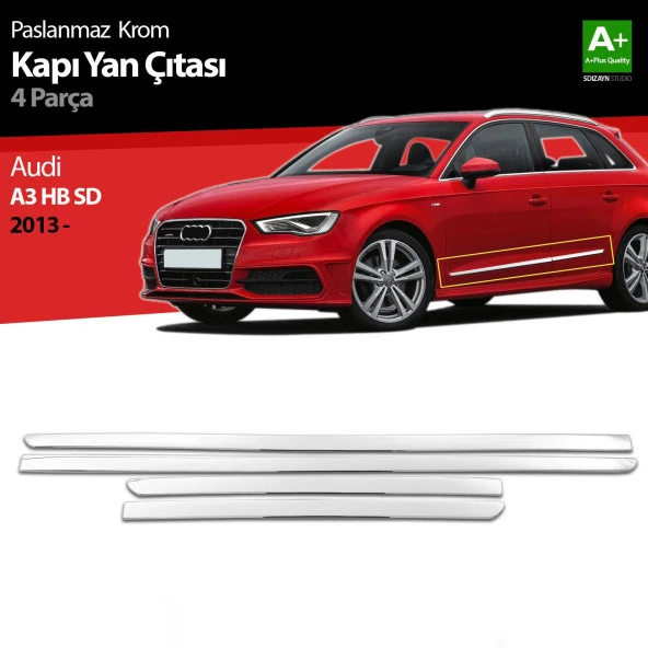 Audi A3 Hatchback için Sedan Krom Kapı Yan Çıtası 2013-2017 ürün görseli 1