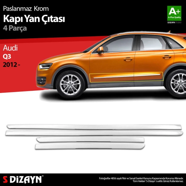 Audi Q3 Krom için Kapı Yan Çıtası 2012 Üzeri ürün görseli 1