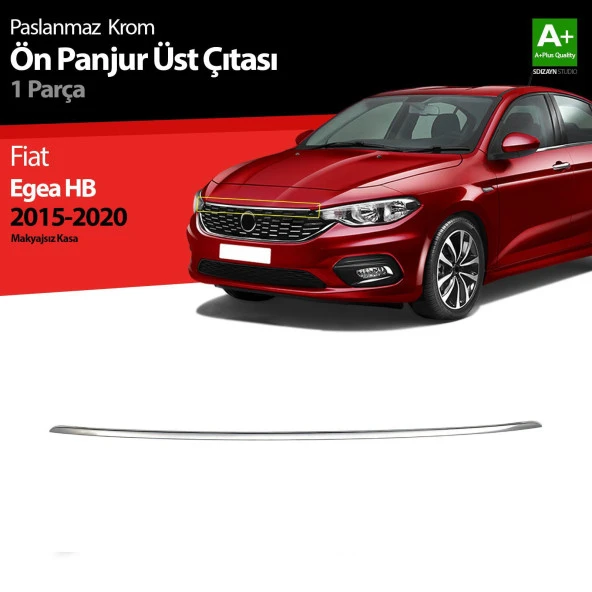 Fiat Egea Hatchback için Krom Ön Panjur Üst Çıtası 2015-2020 ürün görseli 1