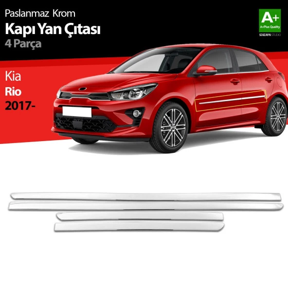 Kia Rio Krom için Kapı Yan Çıtası 4 Parça 2017 Üzeri ürün görseli 1