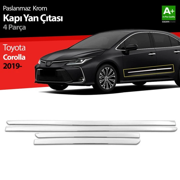 Toyota Corolla Krom için Kapı Yan Çıtası 4 Parça 2019 Üzeri ürün görseli 1