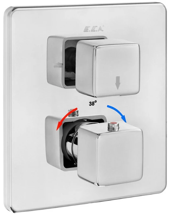 ECA Termostatik Ankastre Banyo Bataryası Sıva Üstü 2 Yollu 102167216-KDE ürün görseli 1
