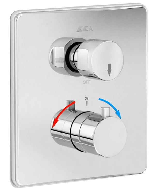 ECA Termostatik Ankastre Banyo Bataryası Sıva Üstü 2 Yollu 102167215-KDE ürün görseli 1
