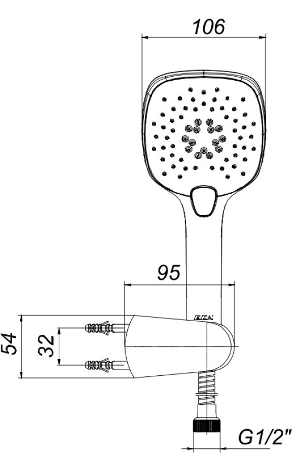 ECA İcon Mafsallı Duş Seti Banyo Üst Takımı 102117393 ürün görseli 1