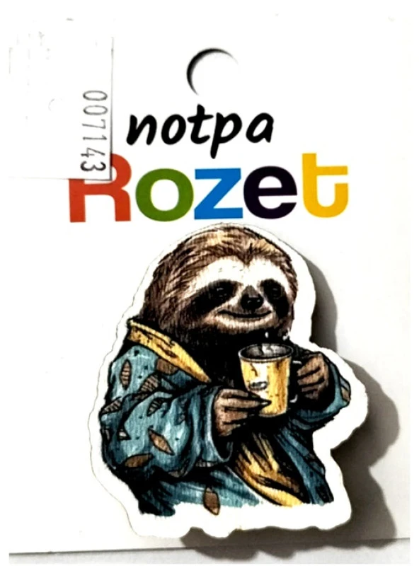 Notpa Rozet Ahşap Tembel Hayvan 3 adet ürün görseli 1