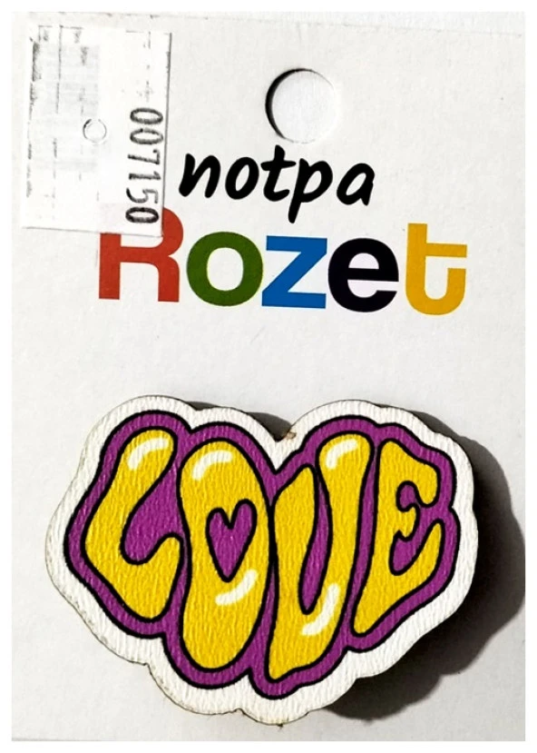 Notpa Rozet Ahşap Love 3 adet ürün görseli 1