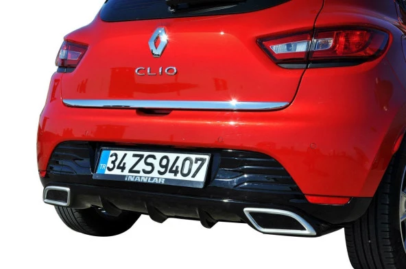Renault Clio 4 için (2012-2016) Egzoz Görünümlü Arka Tampon Eki - Difüzör (Plastik) ürün görseli 1