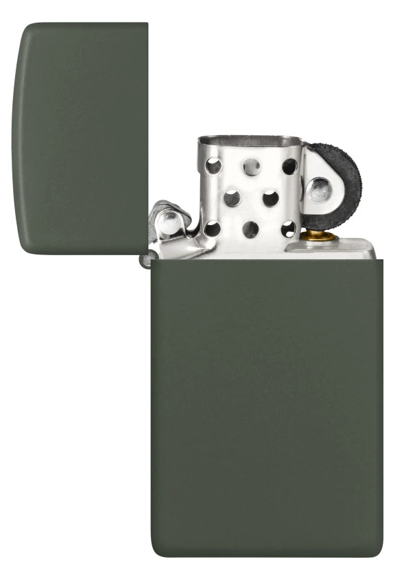 Zippo Slim Green Matte Dizayn - Resim 5