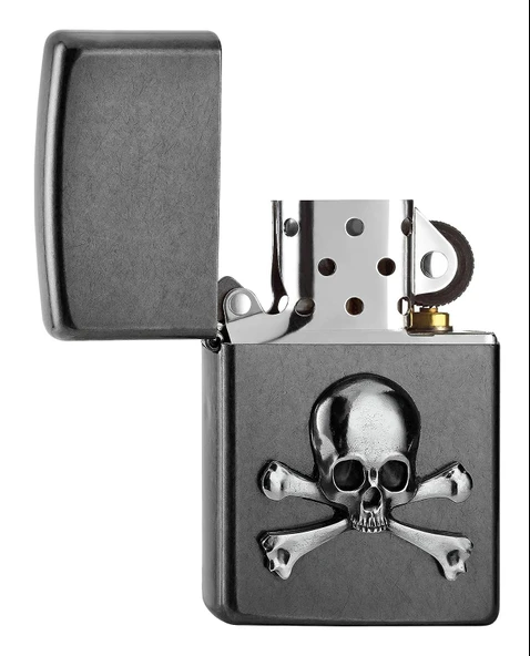 Zippo Skull And Bones Emblem Dizayn - Resim 2