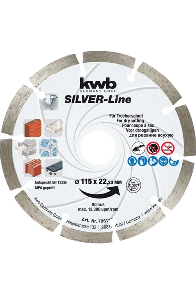 Kwb Elmas Kesme Diski 115 Mm 796170 ürün görseli 1