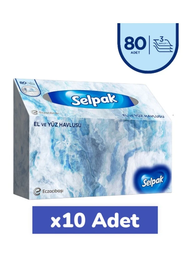 Selpak El ve Yüz Havlusu 10x800 Yaprak 1 Koli ürün görseli 1