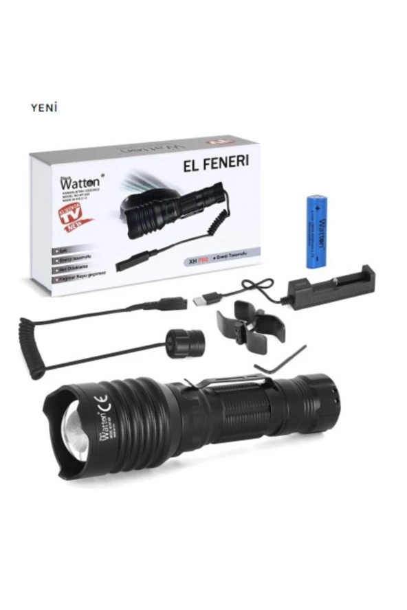 Watton Tg-10 Şarjlı Profesyonel Av Feneri Watton Wt-620 ürün görseli 1