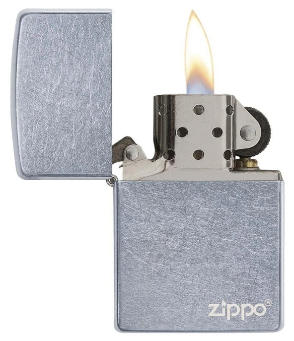 Zippo Regular Street Chrome Logo Çakmak - Resim 3