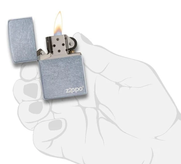 Zippo Regular Street Chrome Logo Çakmak - Resim 4