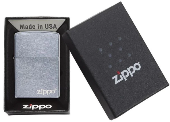 Zippo Regular Street Chrome Logo Çakmak - Resim 5