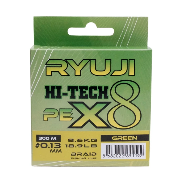 Ryuji HI-Tech PE 8B Green 300m İp Misina - Resim 2