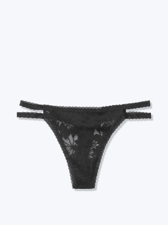 Victorias Secret PINK Lace Strappy Thong Dantel Bantlı Tanga Külot ürün görseli 1