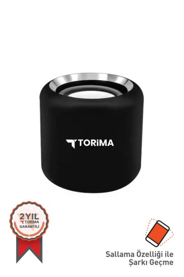 Torima D12 Taşınabilir Kablosuz Bluetooth Hoparlör Siyah ürün görseli 1