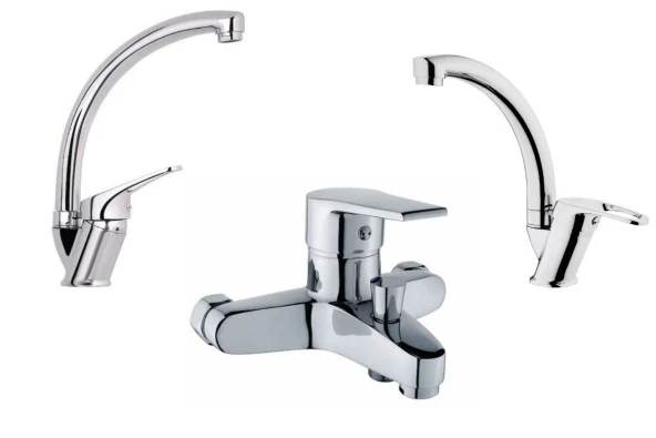 Mutfak Eviye Bataryası Lavabo Musluğu Banyo Armatürü 5 Yıl Garantili Set ürün görseli 1