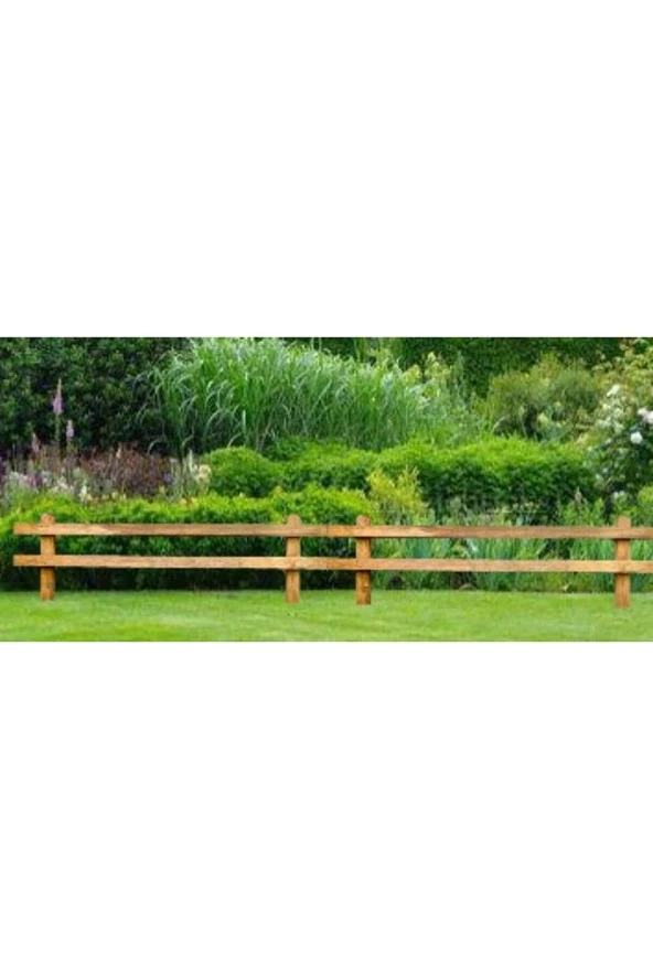 Pinoxi Ahşap Bahçe Çiti Kazıklı Çit 100cm X 40cm Kahverengi ürün görseli 1