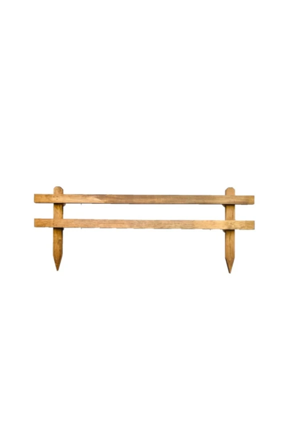 Pinoxi Ahşap Bahçe Çiti Kazıklı Çit 100cm X 40cm Kahverengi ürün görseli 1
