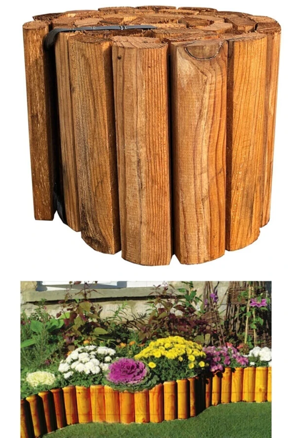 Pinoxi Ahşap Bahçe Çiti Bahçe Bordür 20x150 Cm Sınır Bordür 5 Adet ürün görseli 1