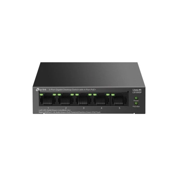 TP-LINK LS105GP 5 PORT 10/100/1000 POE SWITCH - Resim 2
