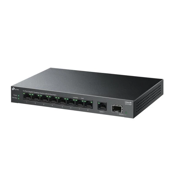 TP-LINK LS1210GP 9PORT 10/100/100 POE SWITCH - Resim 3