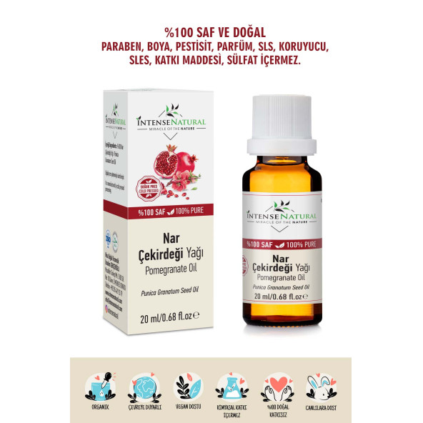 Nar Çekirdeği Yağı Soğuk Sıkım 20 ml %100 Saf ve Doğal Pomegranate Oil ürün görseli 1