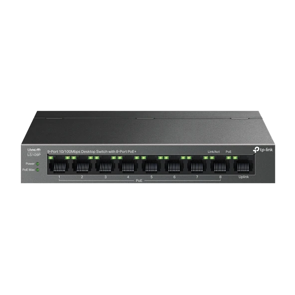 TP-LINK LS109P 9PORT 10/100 POE SWITCH - Resim 2