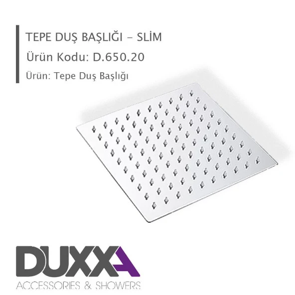 Duxxa Slim Ankastre Duş Başlığı 20X20 (D.650.20) - Resim 3
