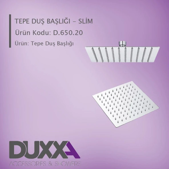 Duxxa Slim Ankastre Duş Başlığı 20X20 (D.650.20) - Resim 5