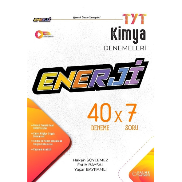 Palme Yayınevi YKS TYT Enerji Kimya 40 x 7 Denemeleri ürün görseli 1