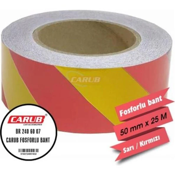 Fosforlu Bant 5 Cm x 25M Sarı Kırmızı ürün görseli 1
