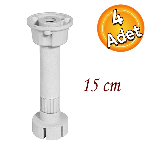 Ayarlanabilir Dolap Mobilya Mutfak Tezgah Yükseltici Yükseltme Ayağı 15 Cm Gri Ayakları 4 Adet ürün görseli 1