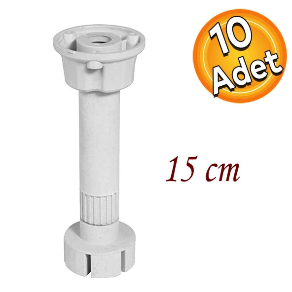 Ayarlanabilir Dolap Mobilya Kanepe Tezgah Yükseltme Ayağı Ayarlı Mutfak 15 Cm Gri Ayakları (10 ADET) ürün görseli 1